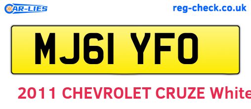 MJ61YFO are the vehicle registration plates.