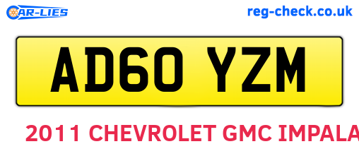 AD60YZM are the vehicle registration plates.