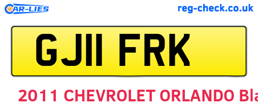 GJ11FRK are the vehicle registration plates.