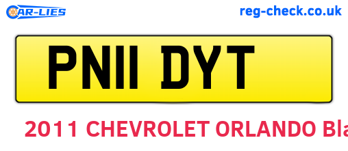 PN11DYT are the vehicle registration plates.