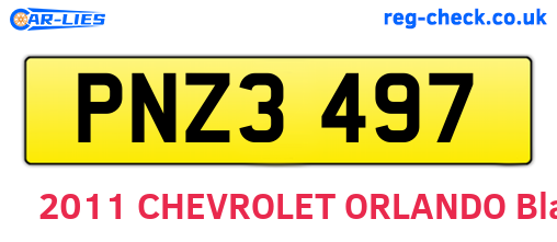 PNZ3497 are the vehicle registration plates.