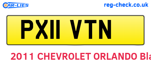 PX11VTN are the vehicle registration plates.