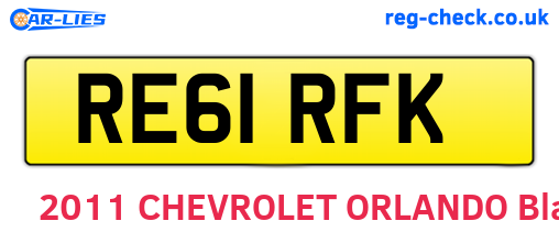 RE61RFK are the vehicle registration plates.