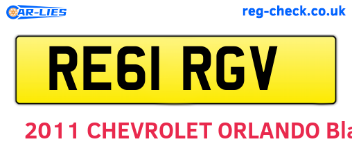 RE61RGV are the vehicle registration plates.
