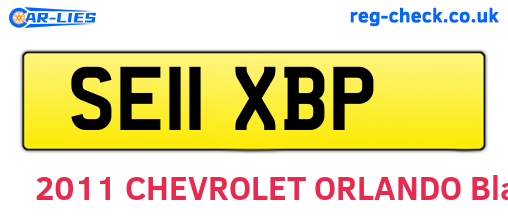 SE11XBP are the vehicle registration plates.