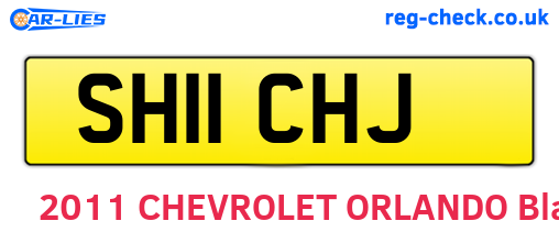 SH11CHJ are the vehicle registration plates.