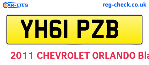 YH61PZB are the vehicle registration plates.