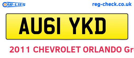 AU61YKD are the vehicle registration plates.