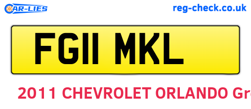 FG11MKL are the vehicle registration plates.