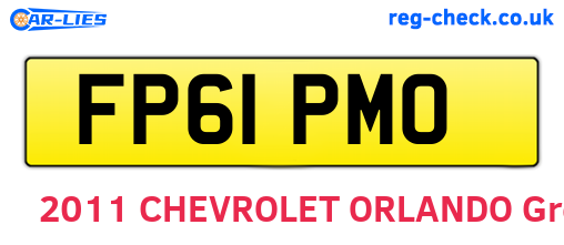 FP61PMO are the vehicle registration plates.