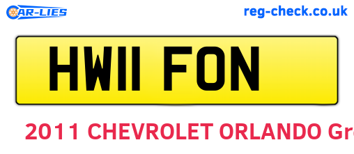 HW11FON are the vehicle registration plates.