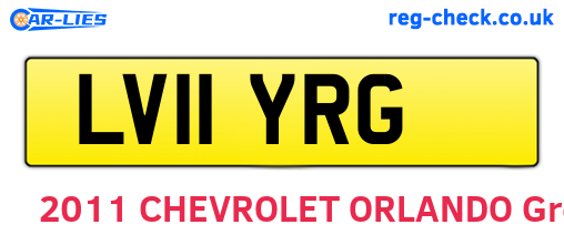 LV11YRG are the vehicle registration plates.