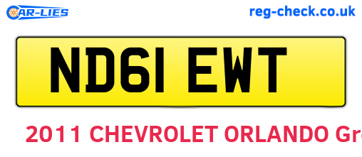 ND61EWT are the vehicle registration plates.