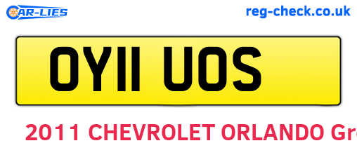 OY11UOS are the vehicle registration plates.