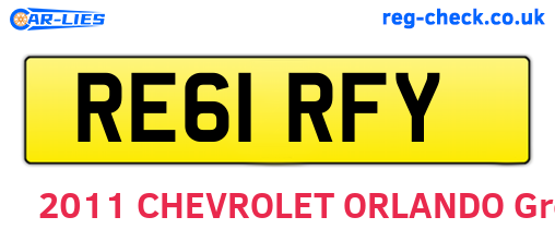 RE61RFY are the vehicle registration plates.