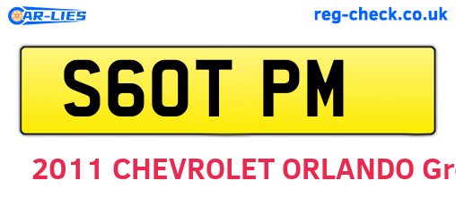 S60TPM are the vehicle registration plates.