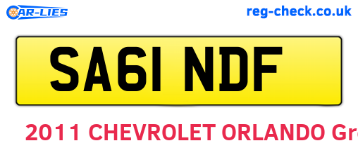SA61NDF are the vehicle registration plates.