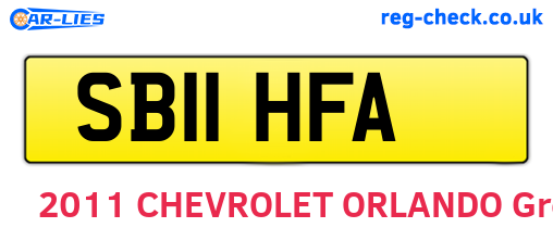 SB11HFA are the vehicle registration plates.