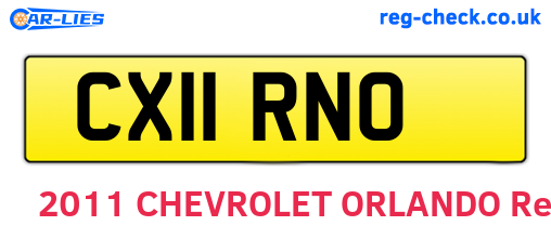 CX11RNO are the vehicle registration plates.