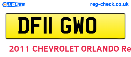 DF11GWO are the vehicle registration plates.