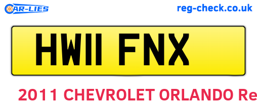 HW11FNX are the vehicle registration plates.