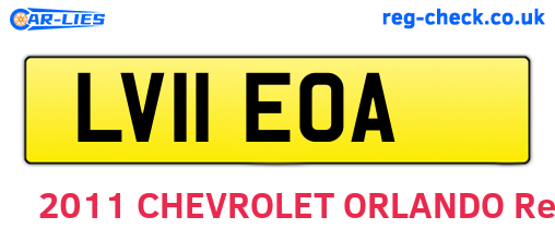 LV11EOA are the vehicle registration plates.