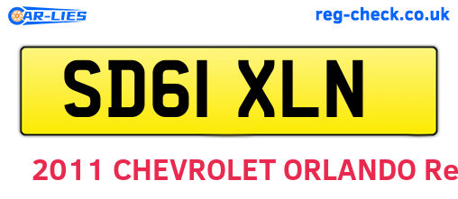 SD61XLN are the vehicle registration plates.