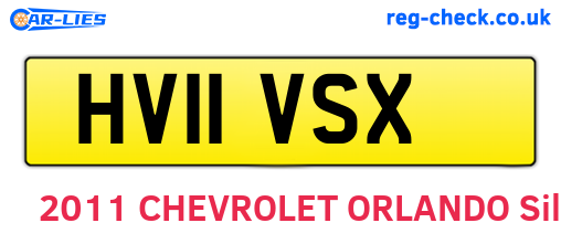 HV11VSX are the vehicle registration plates.