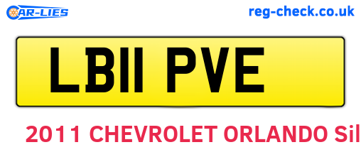 LB11PVE are the vehicle registration plates.