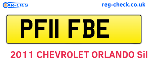 PF11FBE are the vehicle registration plates.