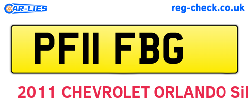 PF11FBG are the vehicle registration plates.