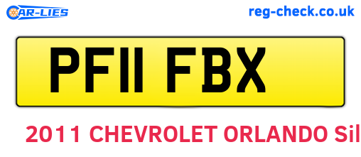 PF11FBX are the vehicle registration plates.