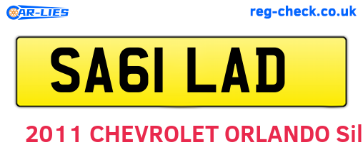 SA61LAD are the vehicle registration plates.