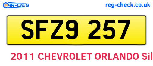 SFZ9257 are the vehicle registration plates.