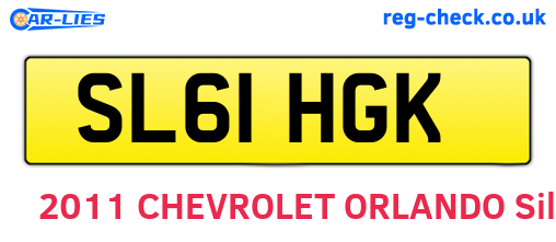 SL61HGK are the vehicle registration plates.