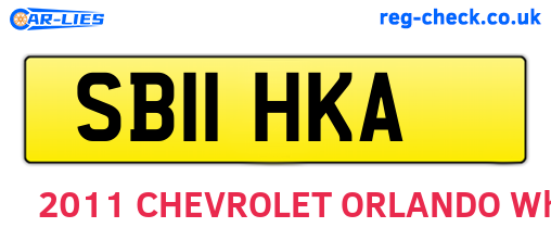 SB11HKA are the vehicle registration plates.