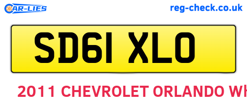 SD61XLO are the vehicle registration plates.