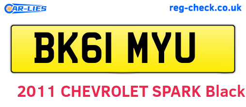 BK61MYU are the vehicle registration plates.