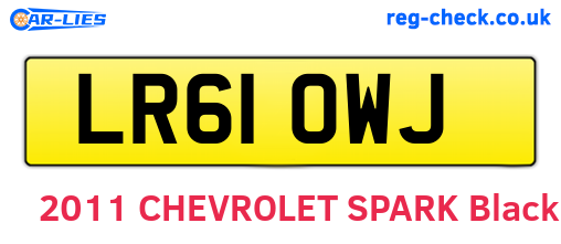 LR61OWJ are the vehicle registration plates.