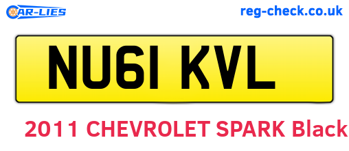 NU61KVL are the vehicle registration plates.
