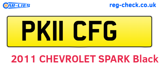 PK11CFG are the vehicle registration plates.