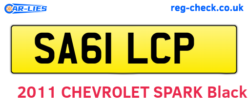 SA61LCP are the vehicle registration plates.