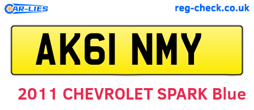 AK61NMY are the vehicle registration plates.