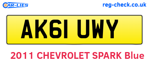 AK61UWY are the vehicle registration plates.