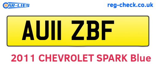 AU11ZBF are the vehicle registration plates.