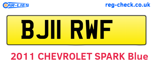 BJ11RWF are the vehicle registration plates.