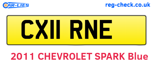 CX11RNE are the vehicle registration plates.
