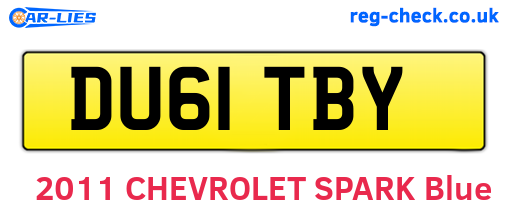 DU61TBY are the vehicle registration plates.