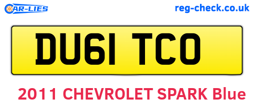 DU61TCO are the vehicle registration plates.