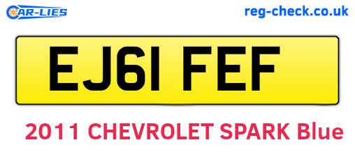 EJ61FEF are the vehicle registration plates.